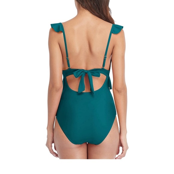 NEW Charmo womens one piece strappy ruffle swimsuit XL - Picture 4 of 7